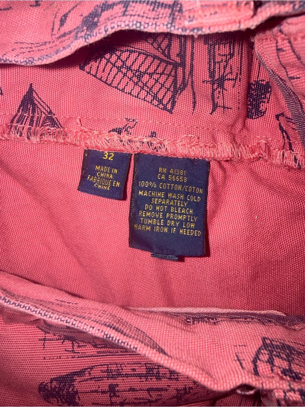 Polo Ralph Lauren Men’s 32 Pink/salmon Nautical Sailboat Print Shorts